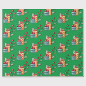 緑のプレゼント ラッピングペーパー (フラット)