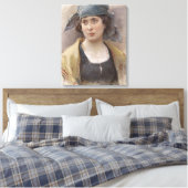 緑のヘッドスカーフの女の子（Ludwig Passini著） キャンバスプリント (インサイチュ (寝室))