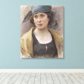 緑のヘッドスカーフの女の子（Ludwig Passini著） キャンバスプリント (インサイチュ (ウッドフロア))