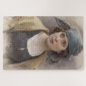 緑のヘッドスカーフの女の子（Ludwig Passini著） ジグソーパズル (横)