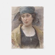 緑のヘッドスカーフの女の子（Ludwig Passini著）