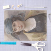 緑のヘッドスカーフの女の子(Ludwig Passini著) 薄葉紙 (クラフト)