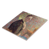 緑のヘッドスカーフを着た女性、1893年 タイル (側面)