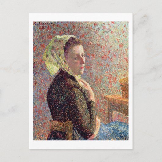 緑のヘッドスカーフを着た女性， 1893 ポストカード (正面)