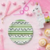 緑のヘビとストライプヘビのパターン ペーパープレート (パーティー)