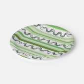 緑のヘビとストライプヘビのパターン ペーパープレート (アングル)