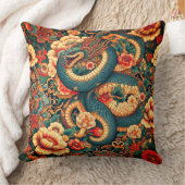 緑のヘビの花 クッション (ブランケット)