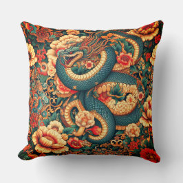 緑のヘビの花 クッション