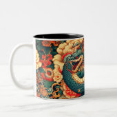 緑のヘビの花 ツートーンマグカップ (左)