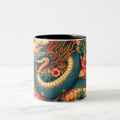 緑のヘビの花 ツートーンマグカップ (中央)