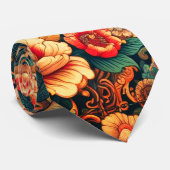 緑のヘビの花 ネクタイ (ロール)