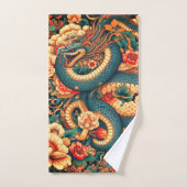 緑のヘビの花 バスタオルセット (ハンドタオル)