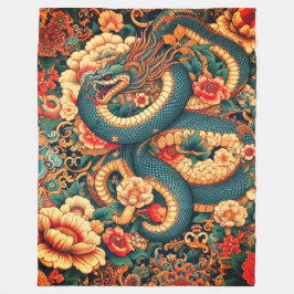 緑のヘビの花 フリースブランケット