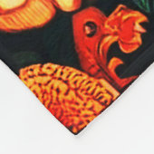 緑のヘビの花 フリースブランケット (角)