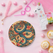 緑のヘビの花 ペーパープレート (パーティー)