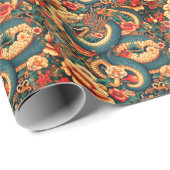 緑のヘビの花 ラッピングペーパー (ロールコーナー)