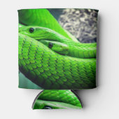 緑のヘビ二匹 缶クーラー (正面)