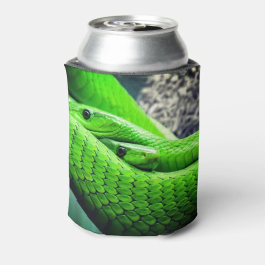 緑のヘビ二匹 缶クーラー (缶裏面)