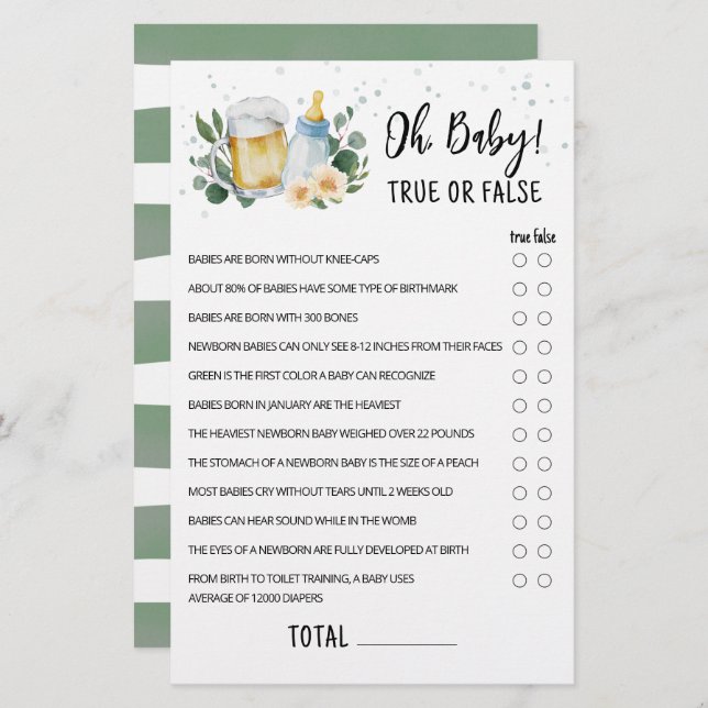 緑のベビーが真のゲームか偽のゲームを醸造している (正面/裏面)