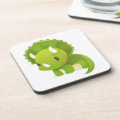 緑のベビーのかわいい恐竜の漫画 コースター (左側)