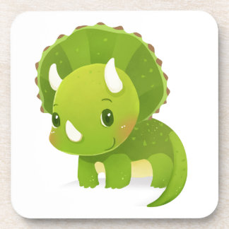 緑のベビーのかわいい恐竜の漫画 コースター