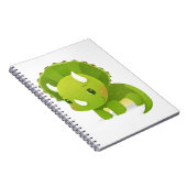 緑のベビーのかわいい恐竜の漫画 ノートブック (右側)