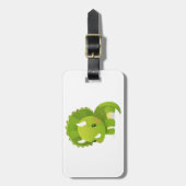 緑のベビーのかわいい恐竜の漫画 ラゲッジタグ (正面縦)