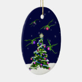 緑のベビーのドラゴンはクリスマスツリーを囲みます セラミックオーナメント (右)