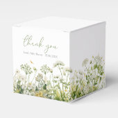 緑のベビーの開花フローラ野生の花の赤ちゃんシャワー フェイバーボックス (正面サイド)