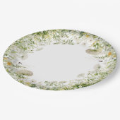 緑のベビーの開花フローラ野生の花の赤ちゃんシャワー ペーパープレート (アングル)