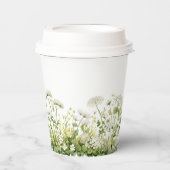 緑のベビーの開花フローラ野生の花の赤ちゃんシャワー 紙コップ (正面)