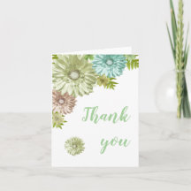 緑のベビーの開花空白の内Thank You Notes