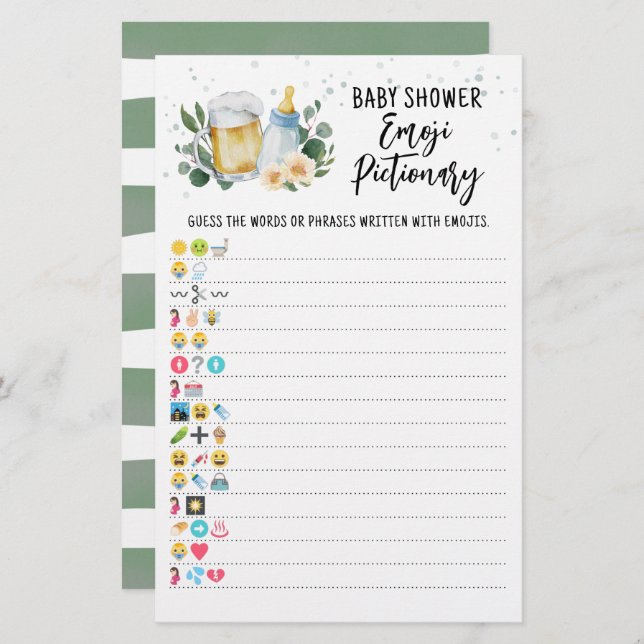 緑のベビーはゲーム絵文字の絵を醸造している (正面/裏面)