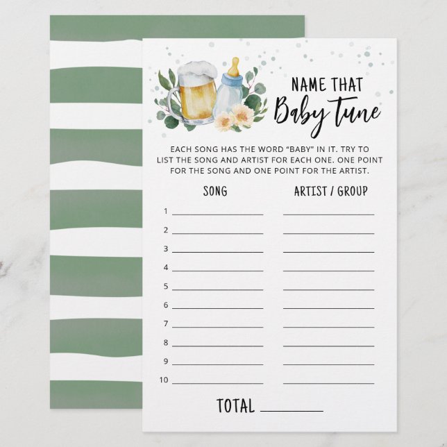 緑のベビーは、そのベビーチューンゲームの醸造の名前 (正面/裏面)