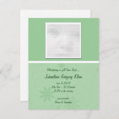 緑のベビーアナウンスカード 案内状 (正面/裏面)