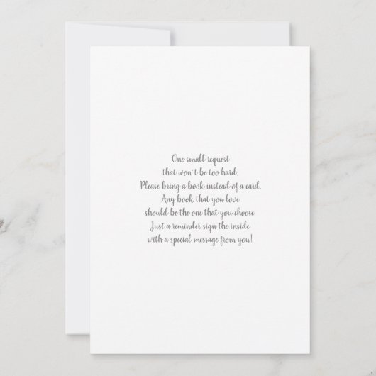 緑のベビーイン開花ベビーシャワー招待状 招待状 (裏面)