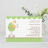 緑のベビーカー招待状 招待状 (スタンド正面)