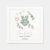 緑のベビーガール服ベビーシャワー紙ナプキン スタンダードカクテルナプキン (正面)