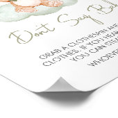 緑のベビークマ気球の赤ちゃんシャワーベビーしない ポスター (角)