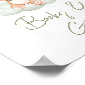 緑のベビークマ気球の赤ちゃんシャワー本&ギフト ポスター (角)