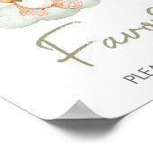 緑のベビークマ気球ベビーシャワーの好意 ポスター (角)