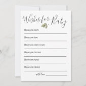 緑のベビーシャワーがベビー 招待状 (正面)