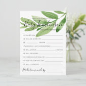 緑のベビーシャワーの予測ゲームカードを推測 招待状 (スタンド正面)