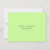 緑のベビーシャワーの招待 招待状 (裏面)