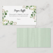 緑のベビーシャワー – おむつラッフルカード エンクロージャーカード (正面/裏面)