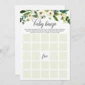 緑のベビービンゴカードでベビーシャワー 招待状 (正面/裏面)