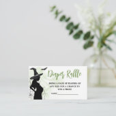 緑のベビーブルーイング魔女ベイビーシャワーウェルカムサイン エンクロージャーカード (スタンド正面)