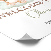 緑のベビーベアーバルーンベビーシャワーウェルカム ポスター (角)