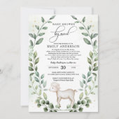 緑のベビーラムシャワー(郵便検疫) 招待状 (正面)