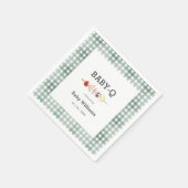 緑のベビー-Q BBQカップル赤ちゃんシャワー スタンダードカクテルナプキン (角)